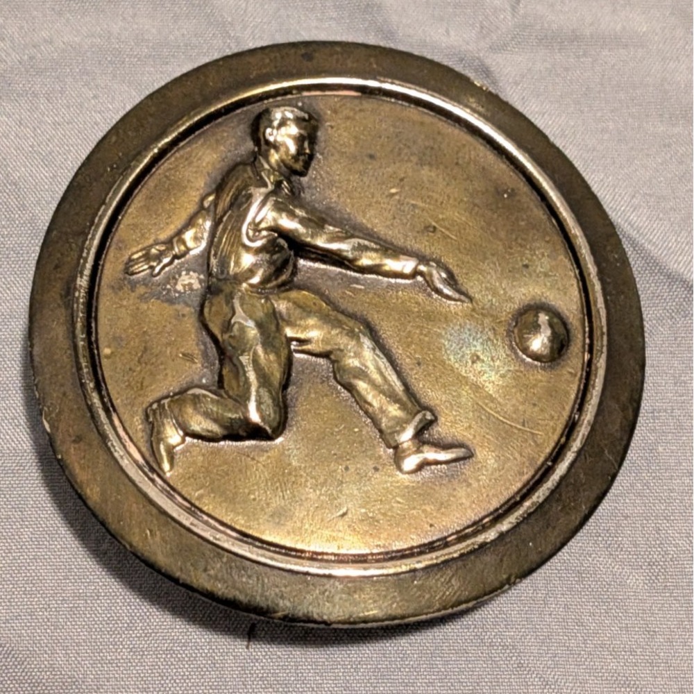 Vintage 1977 Great American Buckle Co Bowling Bowler Belt Buckle Serial #786